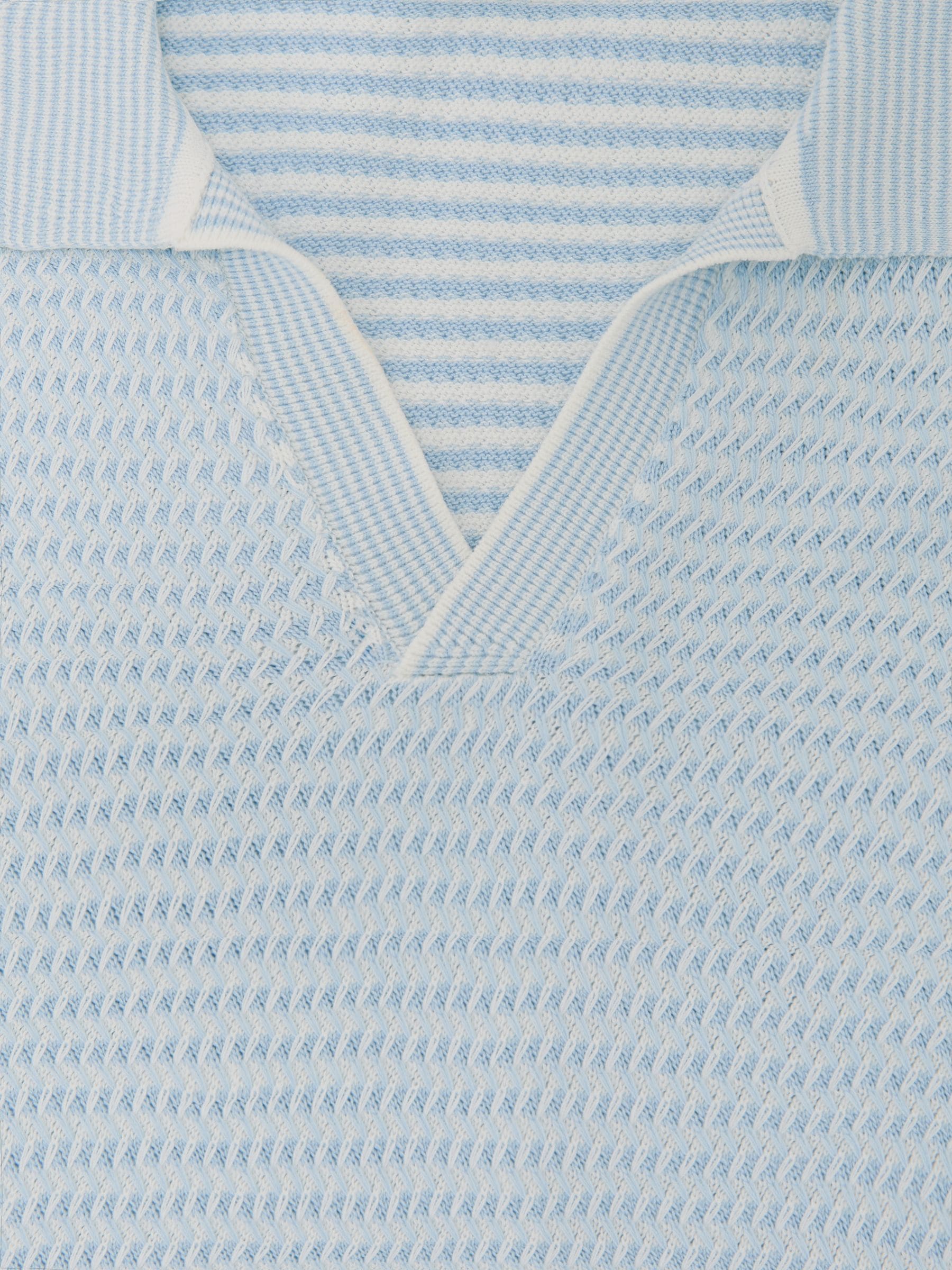 オーラリー COTTON WOOL RIB KNITSKIPPER POLO Buy Reiss Soft Blue Redbury Open-Collar Textured-Knit Polo Shirt