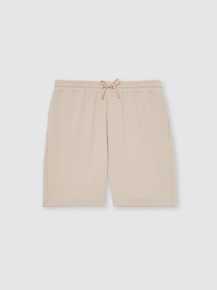 Reiss Stone Tavolla Textured Drawstring Shorts - Image 2 of 6 Reiss Stone Tavolla Textured Drawstring Shorts - Image 2 of 6