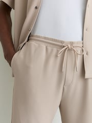 Reiss Stone Tavolla Textured Drawstring Shorts - Image 3 of 6