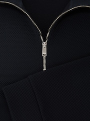 Reiss Navy Sole Textured Half-Zip Funnel-Neck Jumper - Image 6 of 6