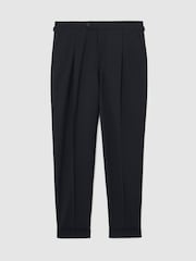 Reiss Navy Promise Adjuster Side-Adjuster Tailored-Fit Suit Trousers Wool-Blend - Image 2 of 6
