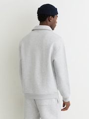 Reiss Grey Melange Kurwin Cotton-Blend Heavyweight Zip Sweatshirt - Image 6 of 7