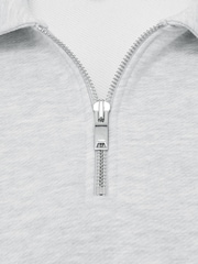 Reiss Grey Melange Kurwin Cotton-Blend Heavyweight Zip Sweatshirt - Image 7 of 7