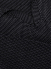 Reiss Navy Redbury Open-Collar Textured-Knit Polo Shirt - Image 7 of 7