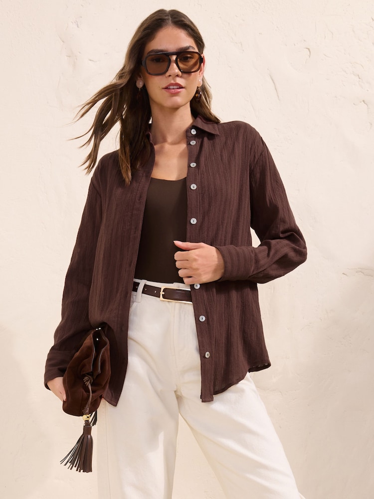 Friends Like These Textured Button Front Shirt - Imagen 2 de 5
