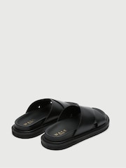 Walk London Black Ezra Cross Strap Sandals - Image 3 of 5