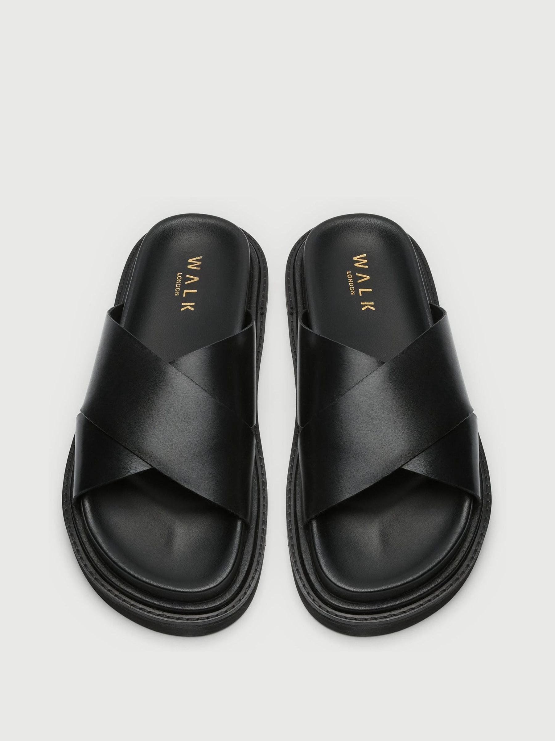 Buy Walk London Black Ezra Cross Strap Sandals from Next USA