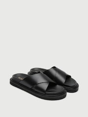 Walk London Black Ezra Cross Strap Sandals - Image 5 of 5