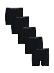 Threadbare Black Hipster Fit Boxer Shorts (5 Pack) - Image 1 of 3