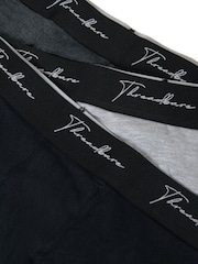 Threadbare Black Hipster Fit Script Boxer Shorts (3 Pack) - Image 5 of 5