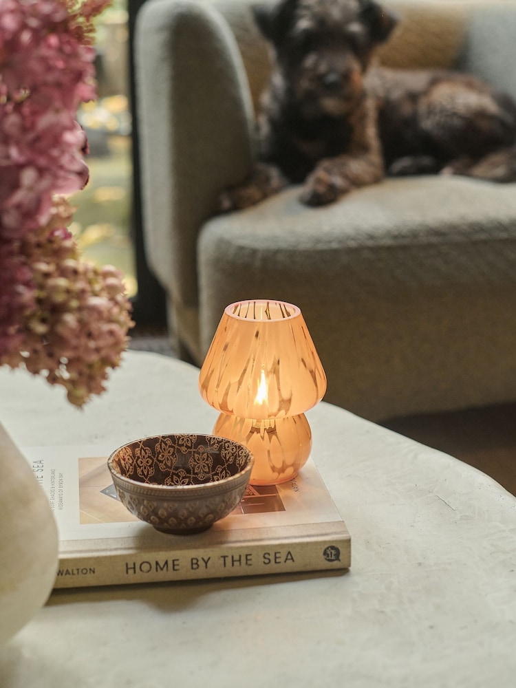Abigail Ahern Coral Cady Portable Glass Table Lamp - Image 2 of 4