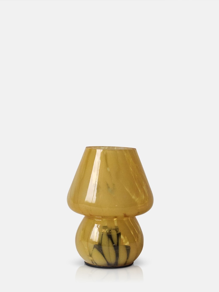 Abigail Ahern Lemon Yellow Cady Portable Glass Table Lamp - Image 4 of 4