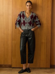 Baukjen Grey Clemence Wool Blend Argyle Cardigan - Image 3 of 5