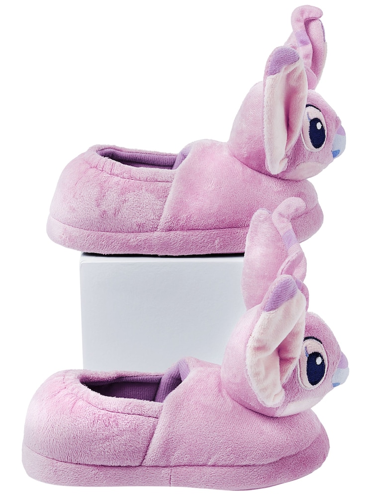 Character Pink Disney Lilo And Stitch Slippers 3D Angel Head - Image 2 of 6 Character Pink Disney Lilo And Stitch Slippers 3D Angel Head - Image 2 of 6