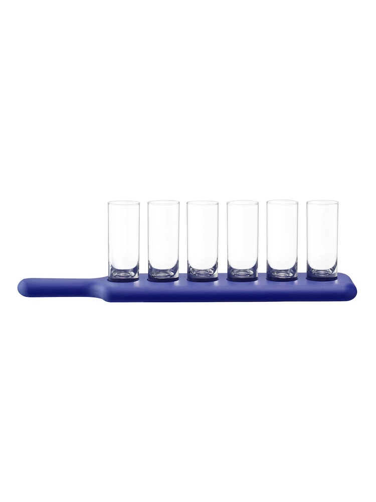 LSA International Tarn Blue Pop Vodka Set & Ash Paddle L40cm - Image 2 of 3