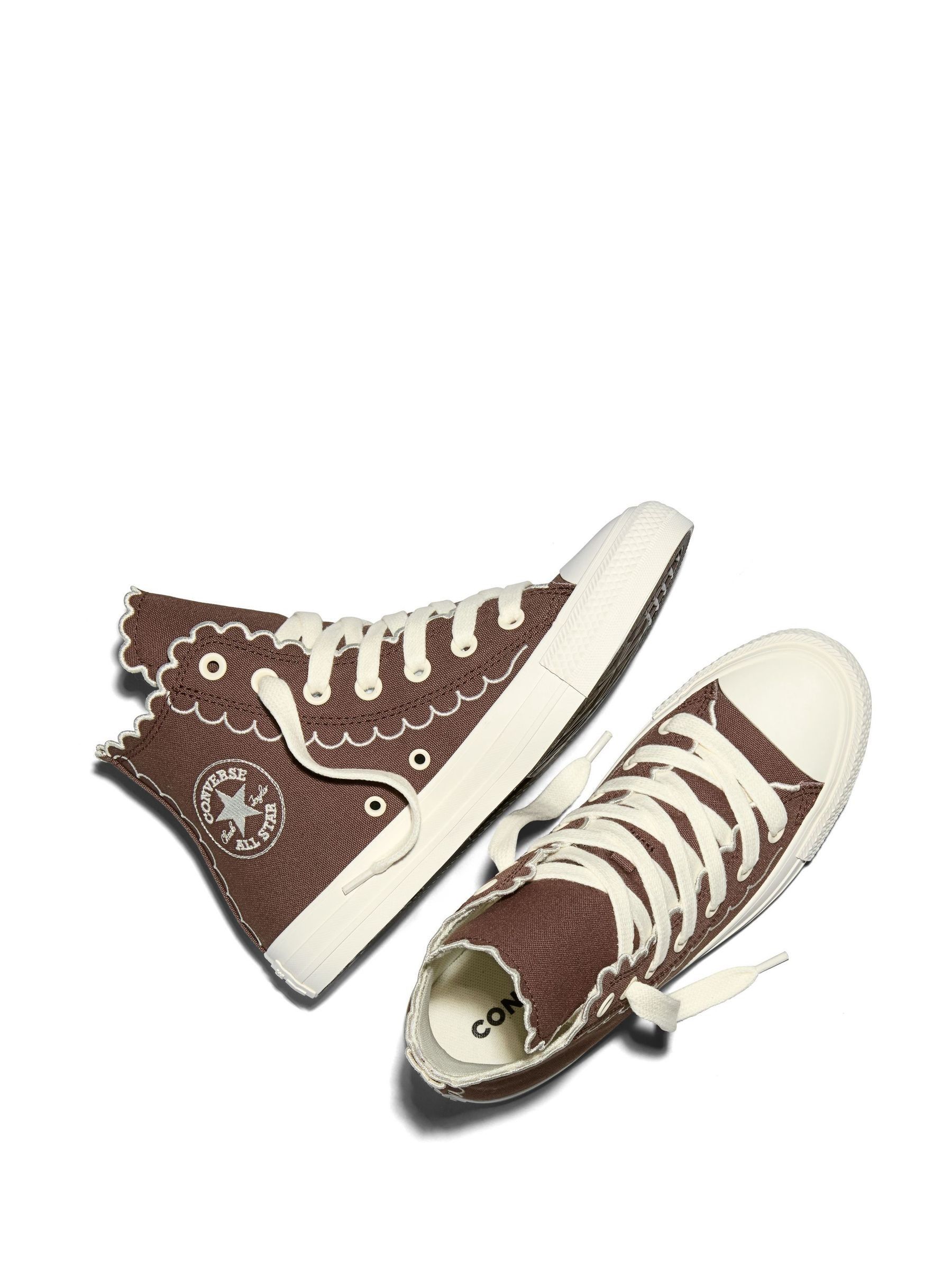 Buy Converse Brown Chuck Taylor Scallop Edge High Trainers from