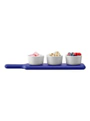 LSA International Tarn Blue Pop Bowl Set & Ash Paddle L40cm - Image 4 of 4