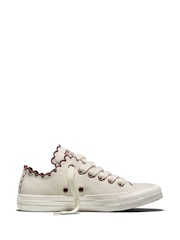 Converse Cream Chuck Taylor Scallop Low Trainers - Image 2 of 9