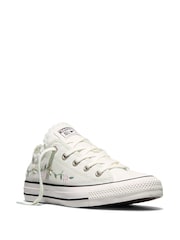 Converse White Chuck Taylor Flower Print Low Trainers - Image 3 of 8