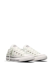 Converse White Chuck Taylor Flower Print Low Trainers - Image 4 of 8