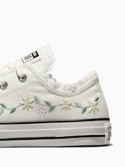 Converse White Chuck Taylor Flower Print Low Trainers - Image 7 of 8