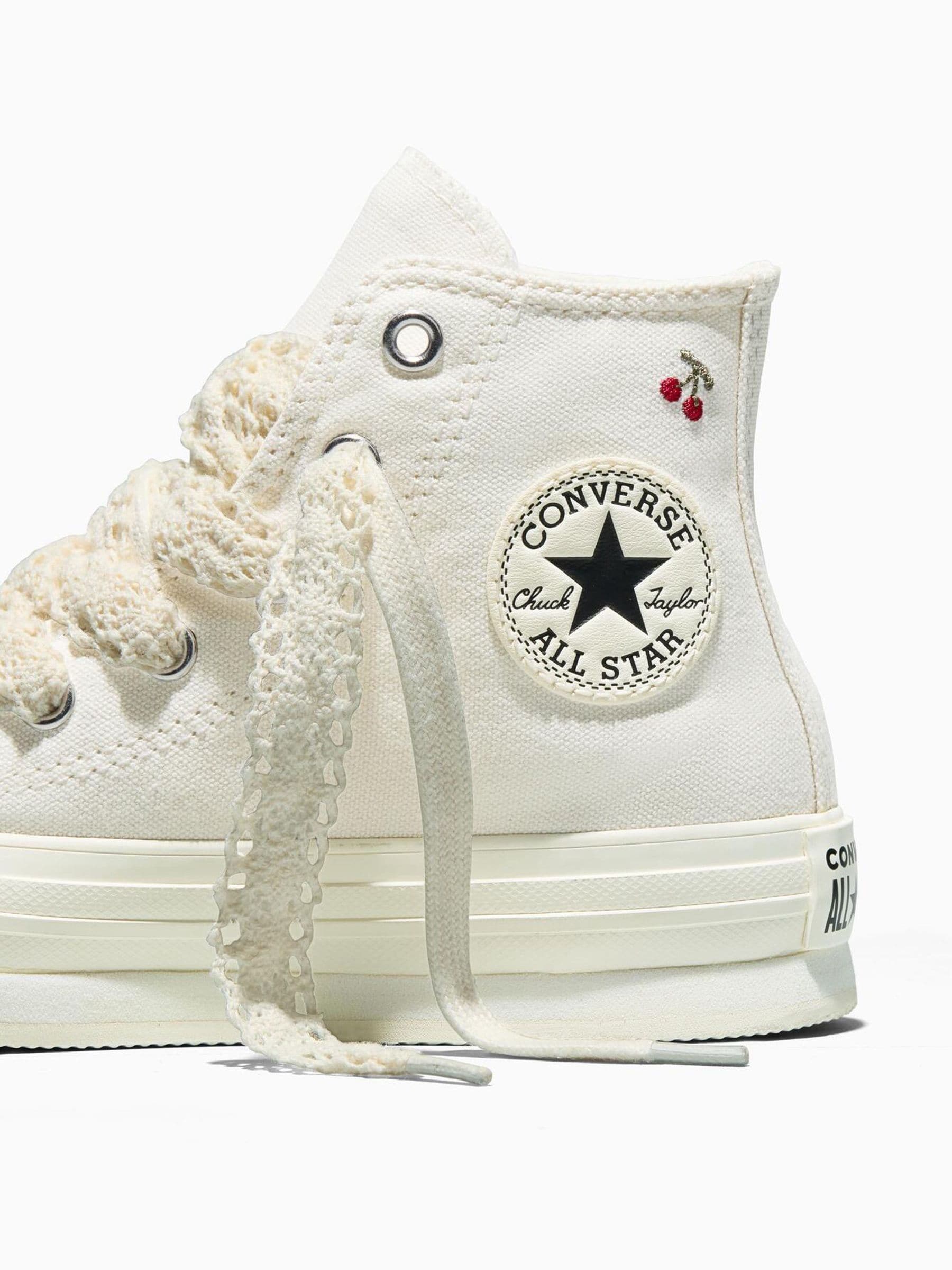 Buy Converse White Chuck Taylor EVA Lift Strawberry Print Trainers