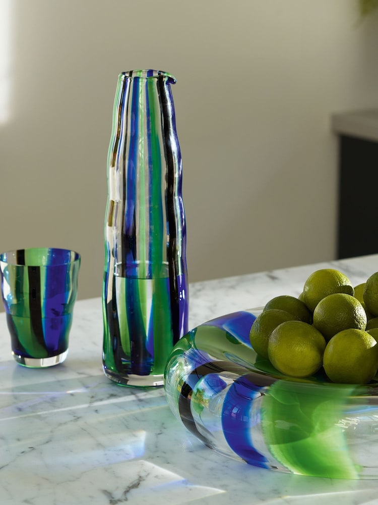 LSA International Blue Folk Carafe Glass 1L - Image 1 of 3