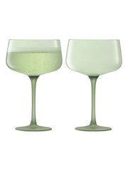 LSA International Set of 2 Moss Green Arc Contrast Saucer/Cocktail Glasses 250ml - Image 2 of 3