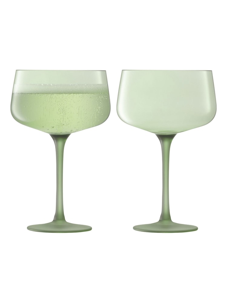 LSA International Set of 2 Moss Green Arc Contrast Saucer/Cocktail Glasses 250ml - Image 2 of 3