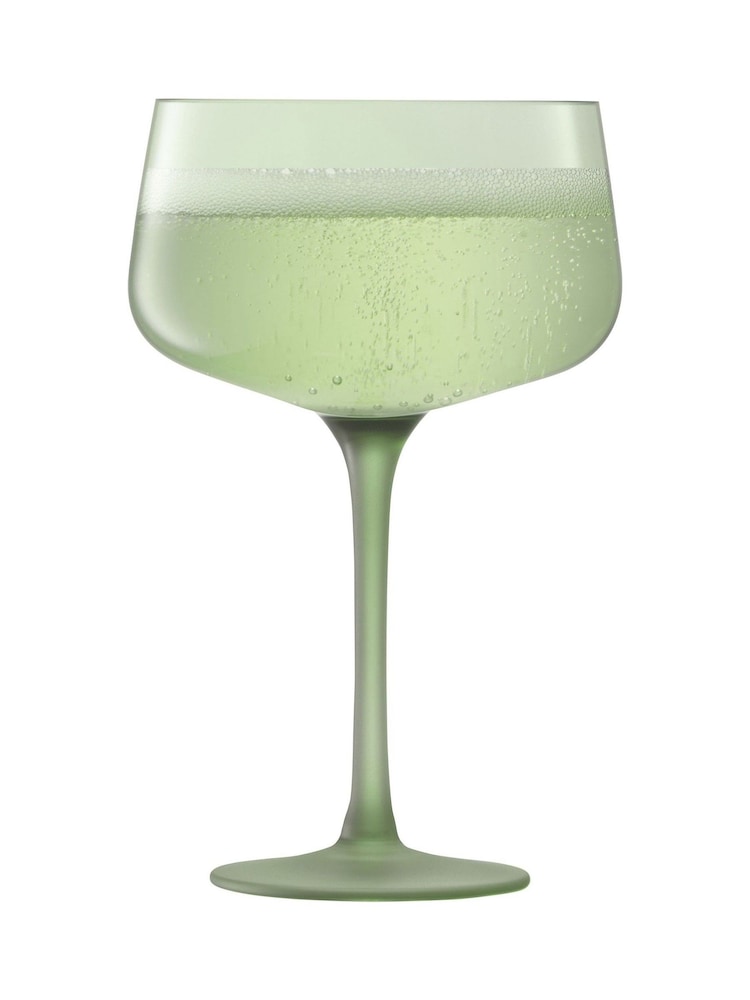 LSA International Set of 2 Moss Green Arc Contrast Saucer/Cocktail Glasses 250ml - Image 3 of 3