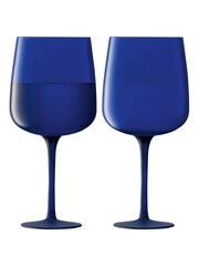 LSA International Cobalt Blue Arc Contrast Wine Glasses Set of 2 330ml - Image 2 of 3
