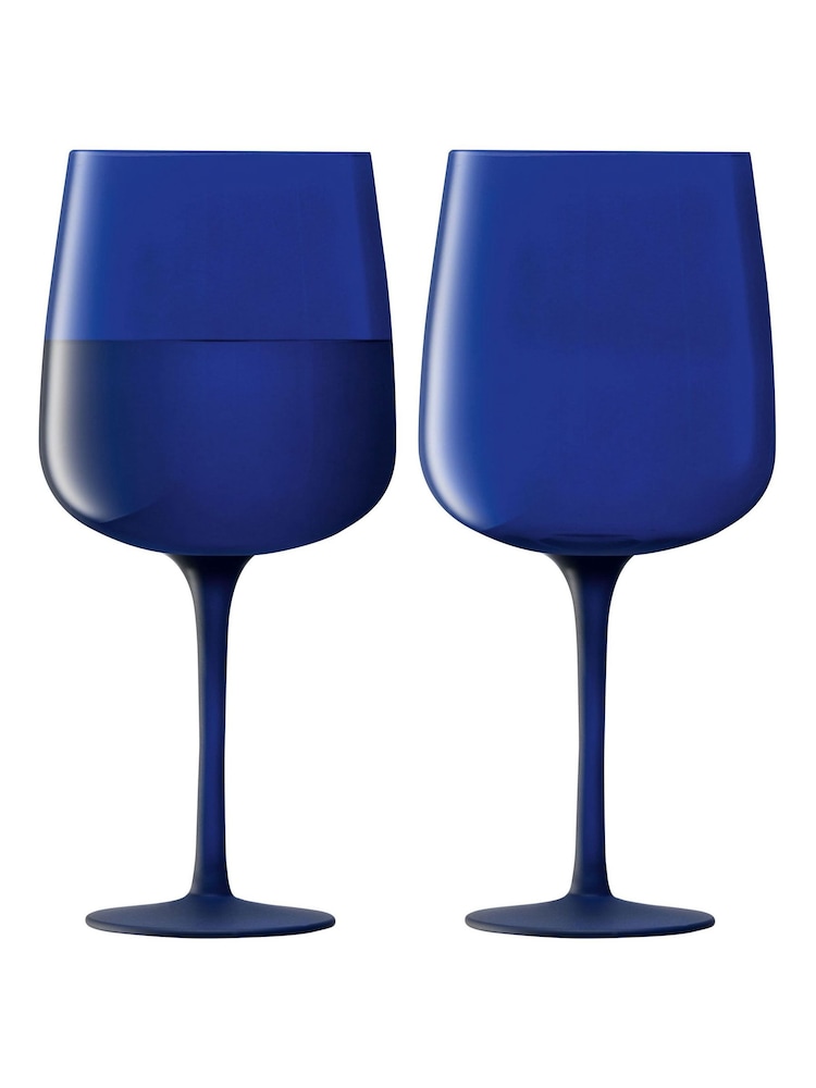 LSA International Cobalt Blue Arc Contrast Wine Glasses Set of 2 330ml - Image 2 of 3