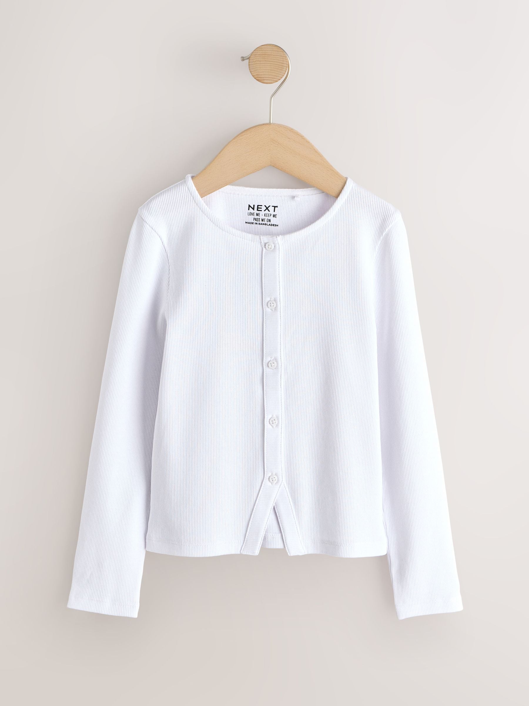 トップス imperf. Long Sleeve Rib Cardigan White Buy White Long Sleeve Ribbed Cardigan (3-16yrs) from Next USA