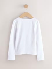 White Long Sleeve Ribbed Cardigan (3-16yrs) - Image 5 of 7