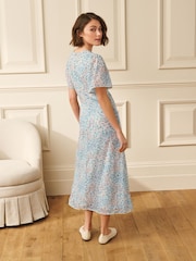 Laura Ashley V-Neck Henlake Printed Chiffon Midi Dress - Image 3 of 7