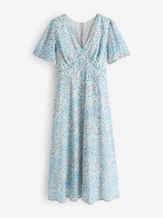 Laura Ashley V-Neck Henlake Printed Chiffon Midi Dress - Image 4 of 7