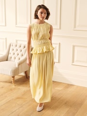 Laura Ashley Yellow Shirred Maxi Skirt - Image 2 of 8