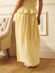 Laura Ashley Yellow Shirred Maxi Skirt - Image 4 of 8