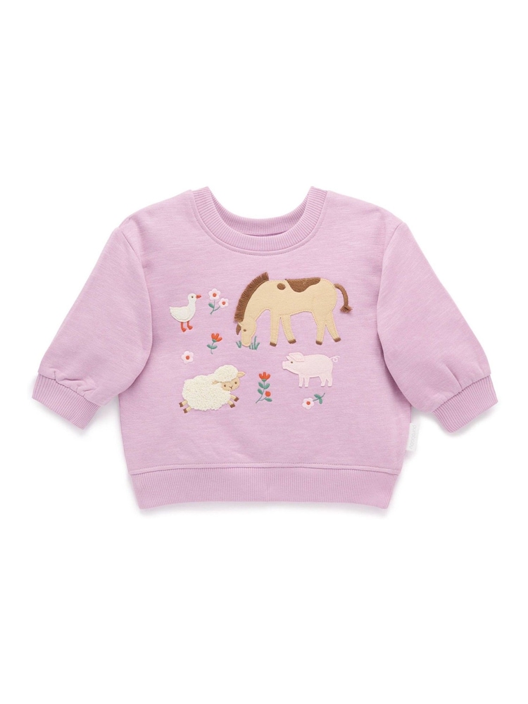 Purebaby Purple Embroidered Windcheater - Image 1 of 3 Purebaby Purple Embroidered Windcheater - Image 1 of 3