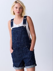 Dark Blue Bandana Print - Denim Dungaree Playsuit - Imagen 2 de 10