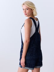 Dark Blue Bandana Print - Denim Dungaree Playsuit - Imagen 4 de 10