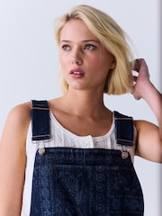 Dark Blue Bandana Print - Denim Dungaree Playsuit - Imagen 6 de 10