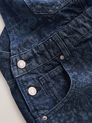 Dark Blue Bandana Print - Denim Dungaree Playsuit - Imagen 9 de 10