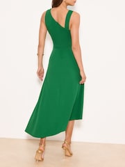 Grün - Lipsy Gold Trim Ruffle Drape Fit And Flare Midi Dress - Bild 5 von 5