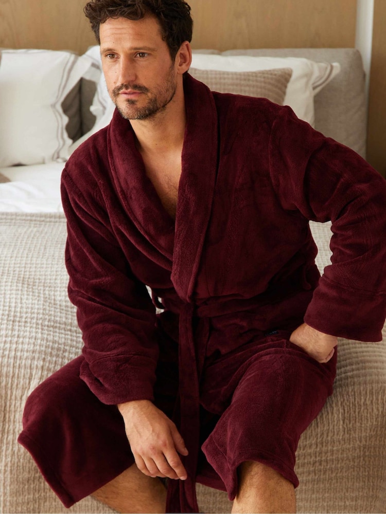 Savile Row Company Lightweight Soft Fleece Dressing Gown - Image 2 of 5 Savile Row Company Lightweight Soft Fleece Dressing Gown - Image 2 of 5