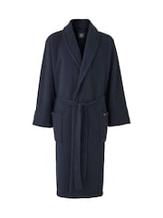 Savile Row Company Blue Lightweight Soft Waffle Fleece Dressing Gown - Image 4 of 6