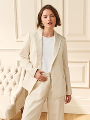 Laura Ashley Cream Linen Blazer - Image 1 of 10
