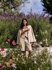 Laura Ashley Cream Linen Blazer - Image 2 of 10