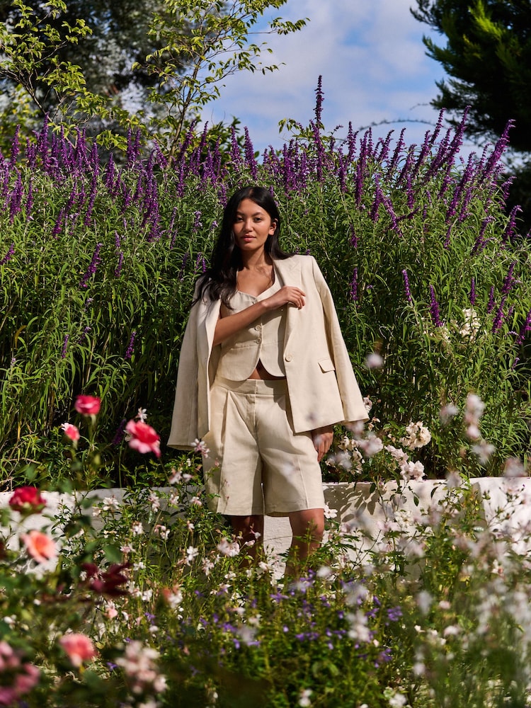 Laura Ashley Cream Linen Blazer - Image 2 of 10