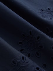 Laura Ashley Navy Broderie Cotton Scalloped Edge Skirt Co-ord - Image 7 of 7